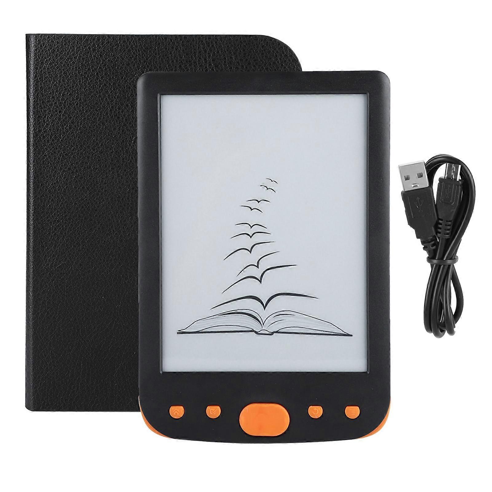 BK‑6025L Portable 6inch 8G E Book Reader Supports TF Card Screen Lighting Orange