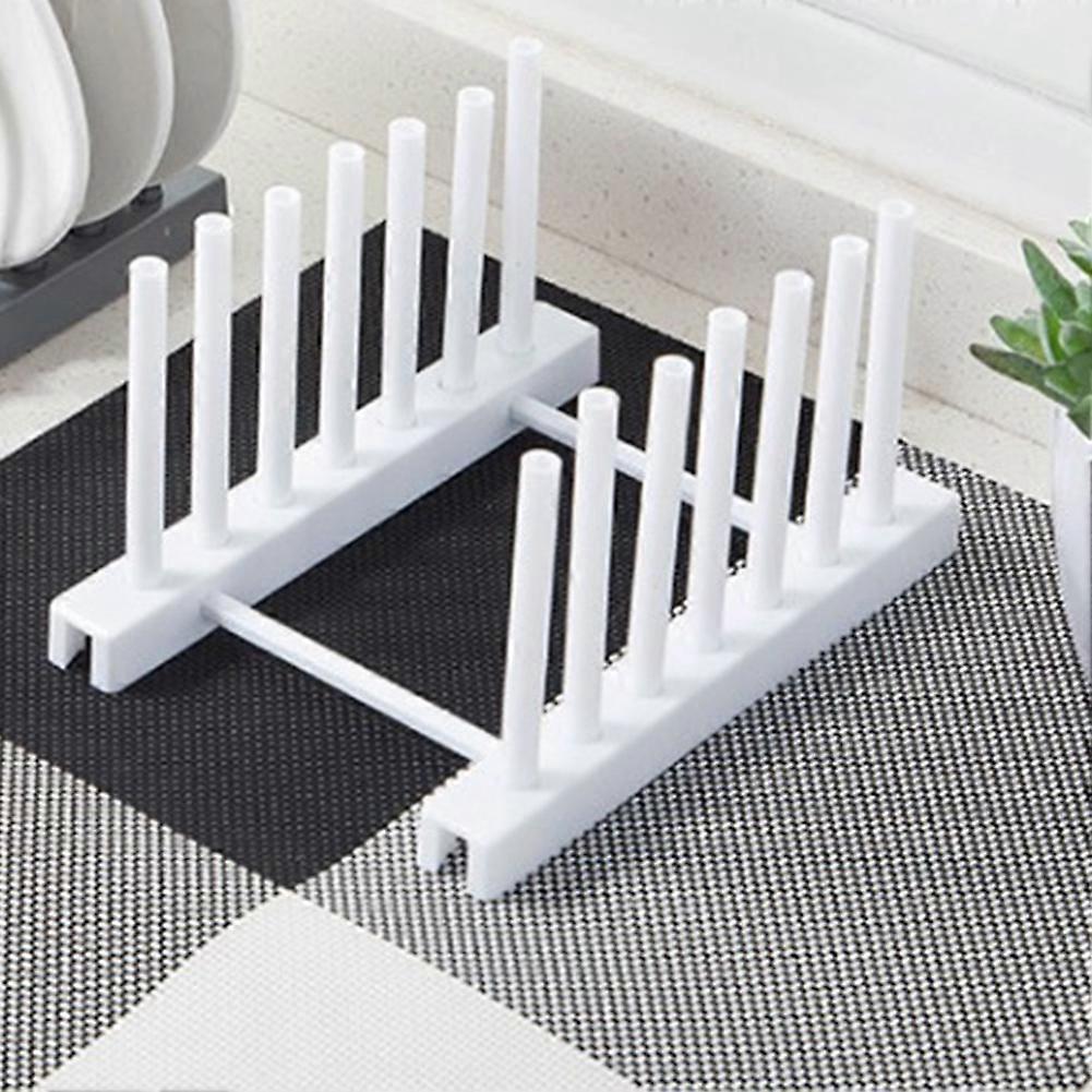 ABS Dish Drain Rack Pot Lid Storage Rack Removable Rack Kitchen Tools (White)
