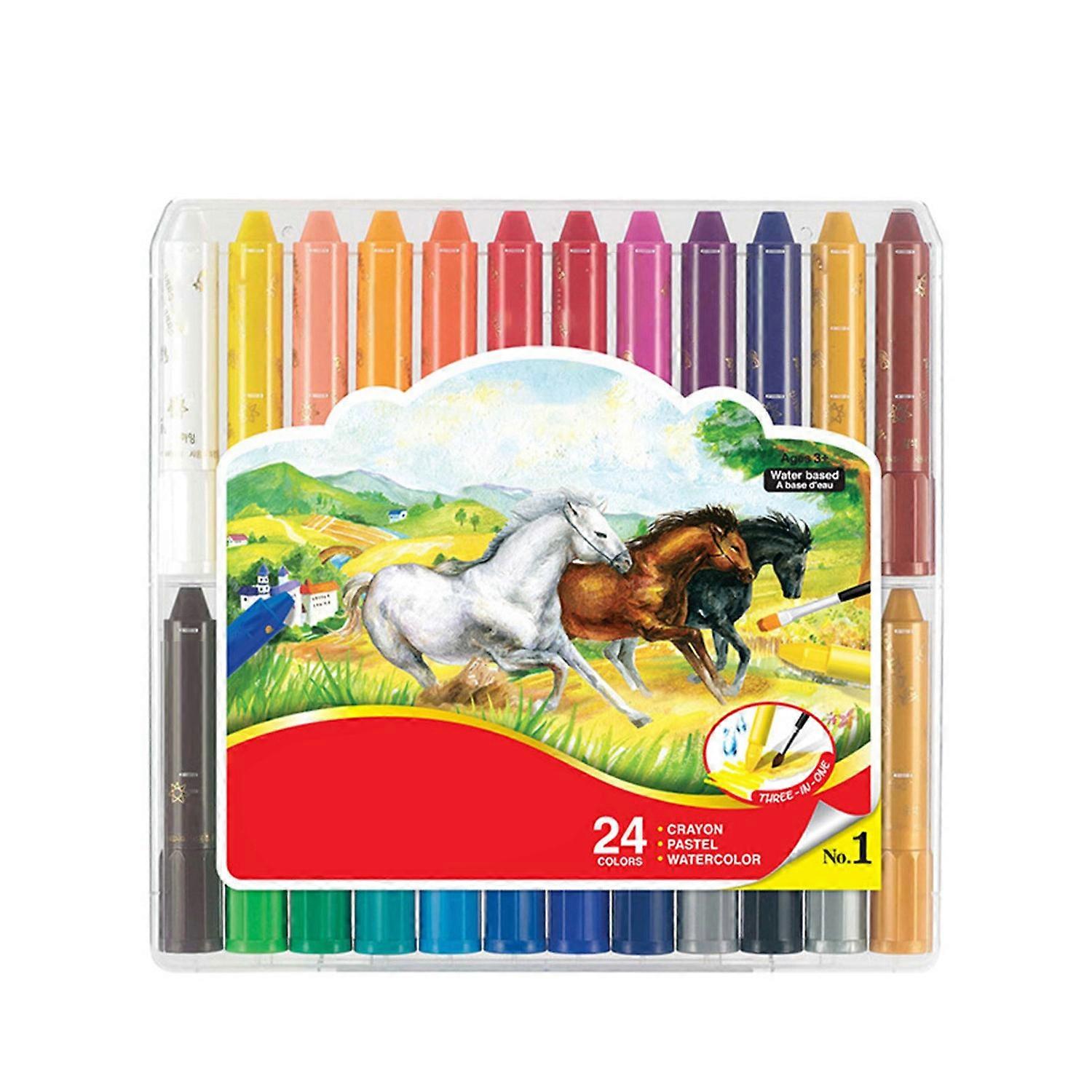 Crayon Washable Multiple Colour Rotating Easy Painting Fun Drawing for Kids Children 24 Colors