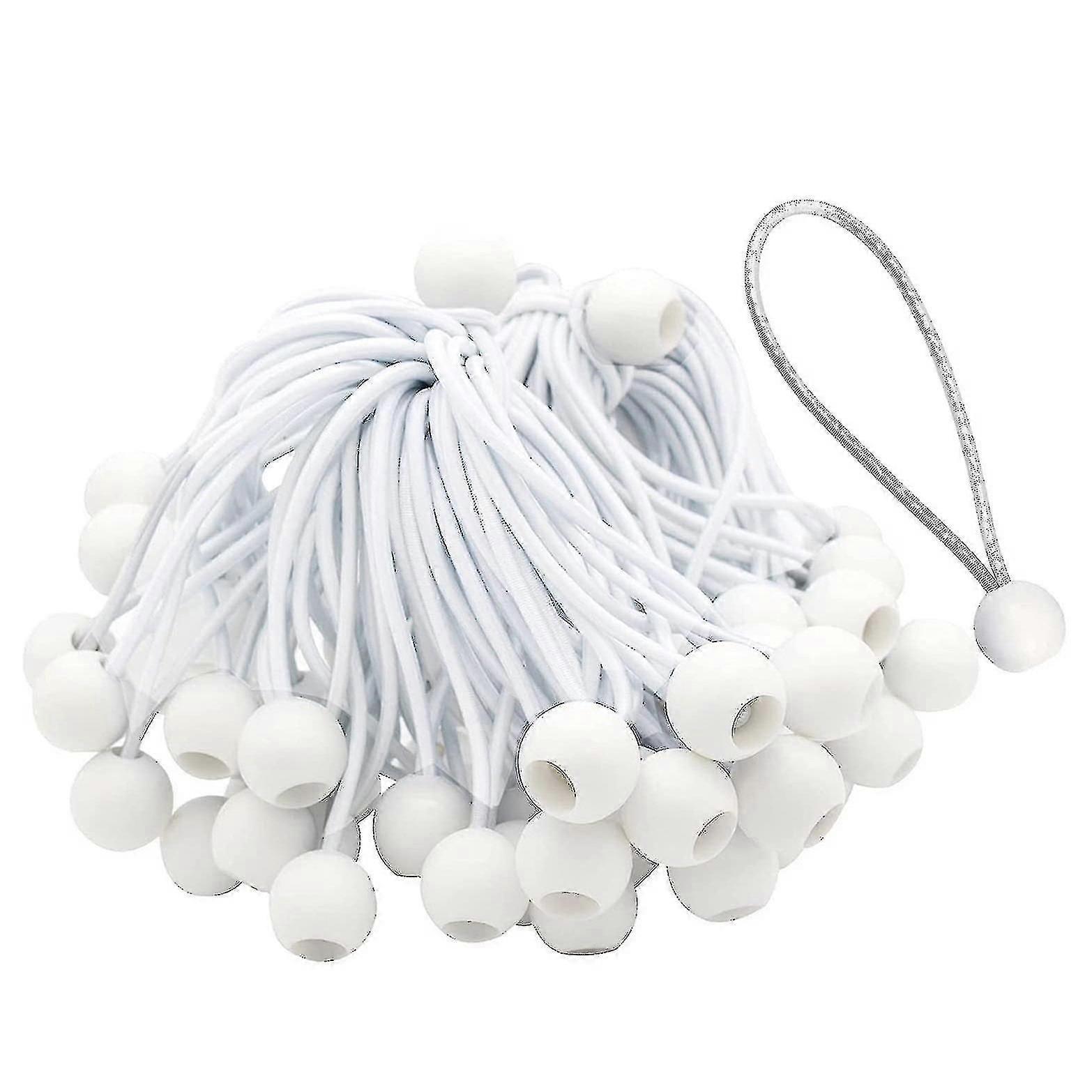 50 Pcs Elastic Bungee Cord Ties with Balls - Ideal for Marquees, Tents, Banners, Flag Poles