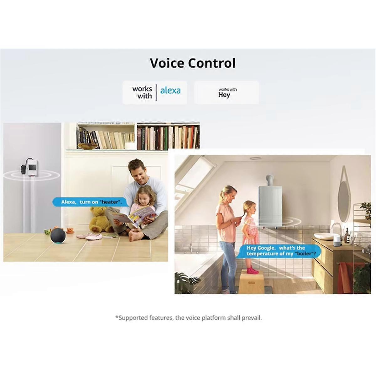 TH Elite 20A slimme temperatuurvochtigheidsbewakingsschakelaar LCD-scherm Smart Home-automatiseringsmodules