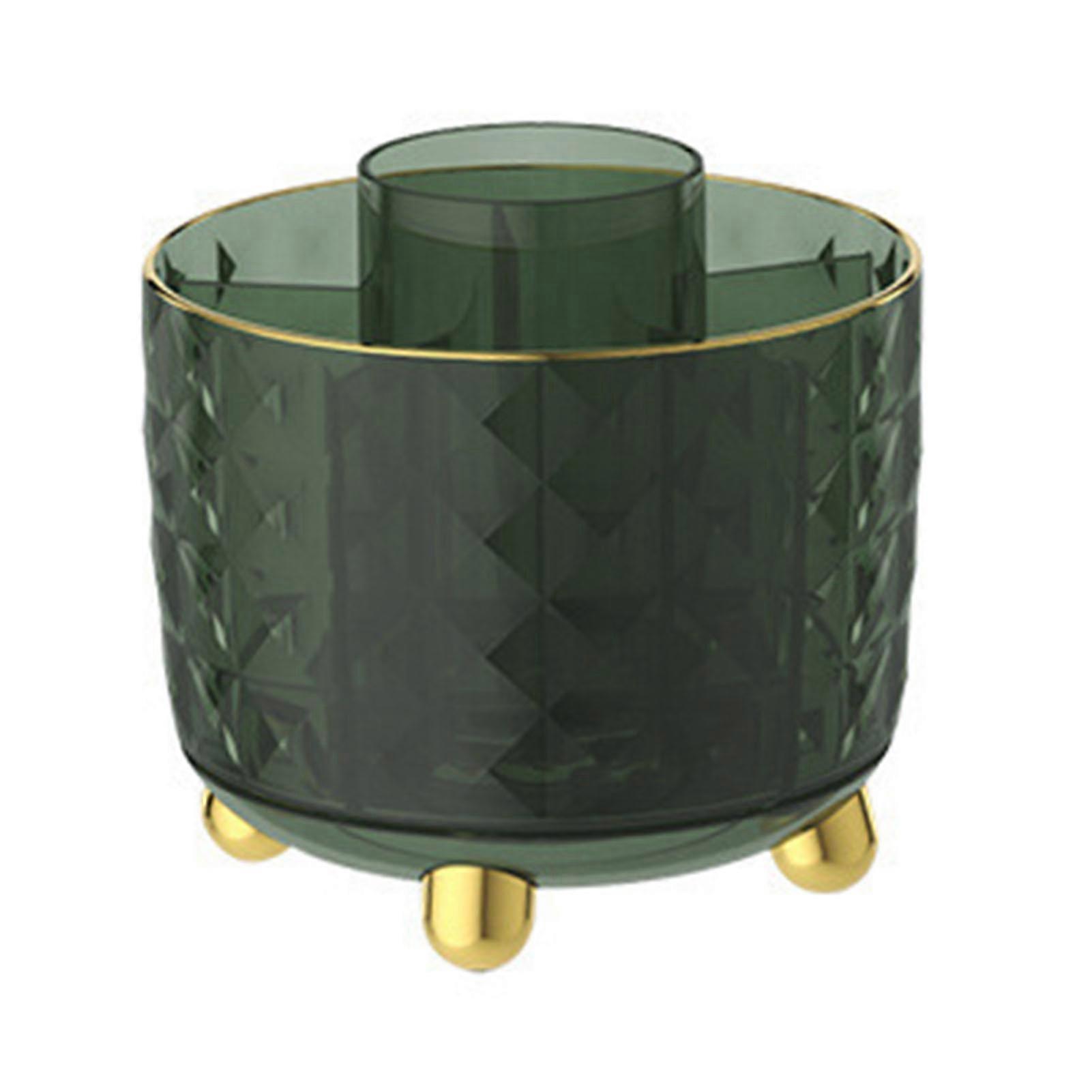 360° Rotating Pen Holder Makeup Brush Organizer Dark Green