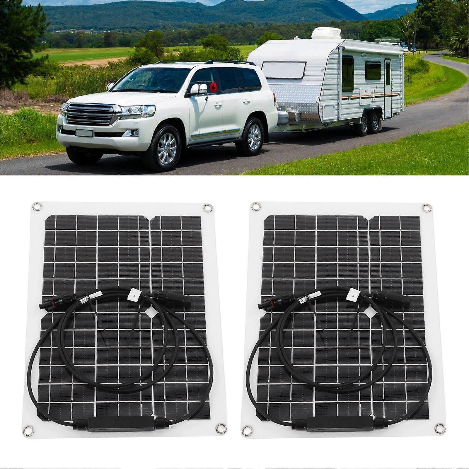 Flexible 2x15W Monocrystalline Solar Panel Kit Waterproof Durable