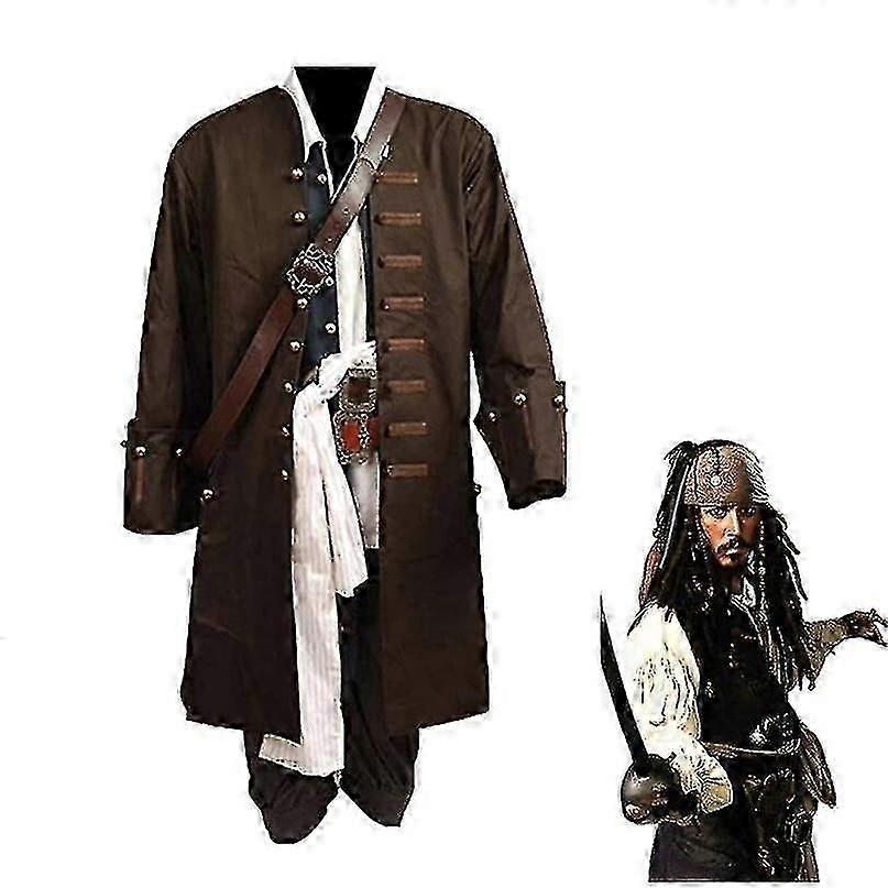 Pirates Of The Caribbean Cosplay Κοστούμι Ταινία Jack Sparrow Cosplay Πλήρες σετ Κοστούμι Club Halloween Party Show Στολή Υψηλής ποιότητας