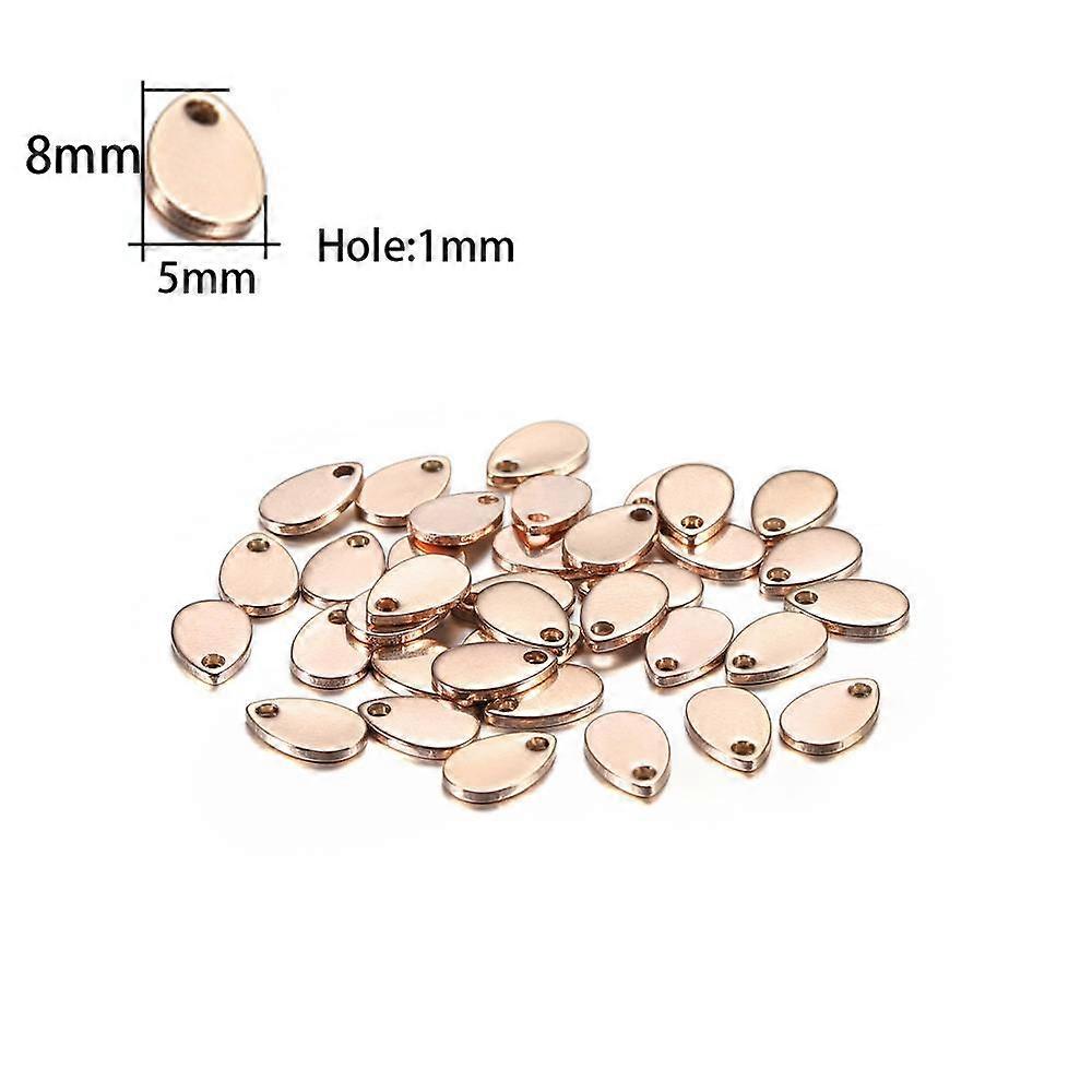 20–50 stk. anheng i rustfritt stål, hjerteformede vanndråper, ovale blanke anheng, til DIY-smykkelaging