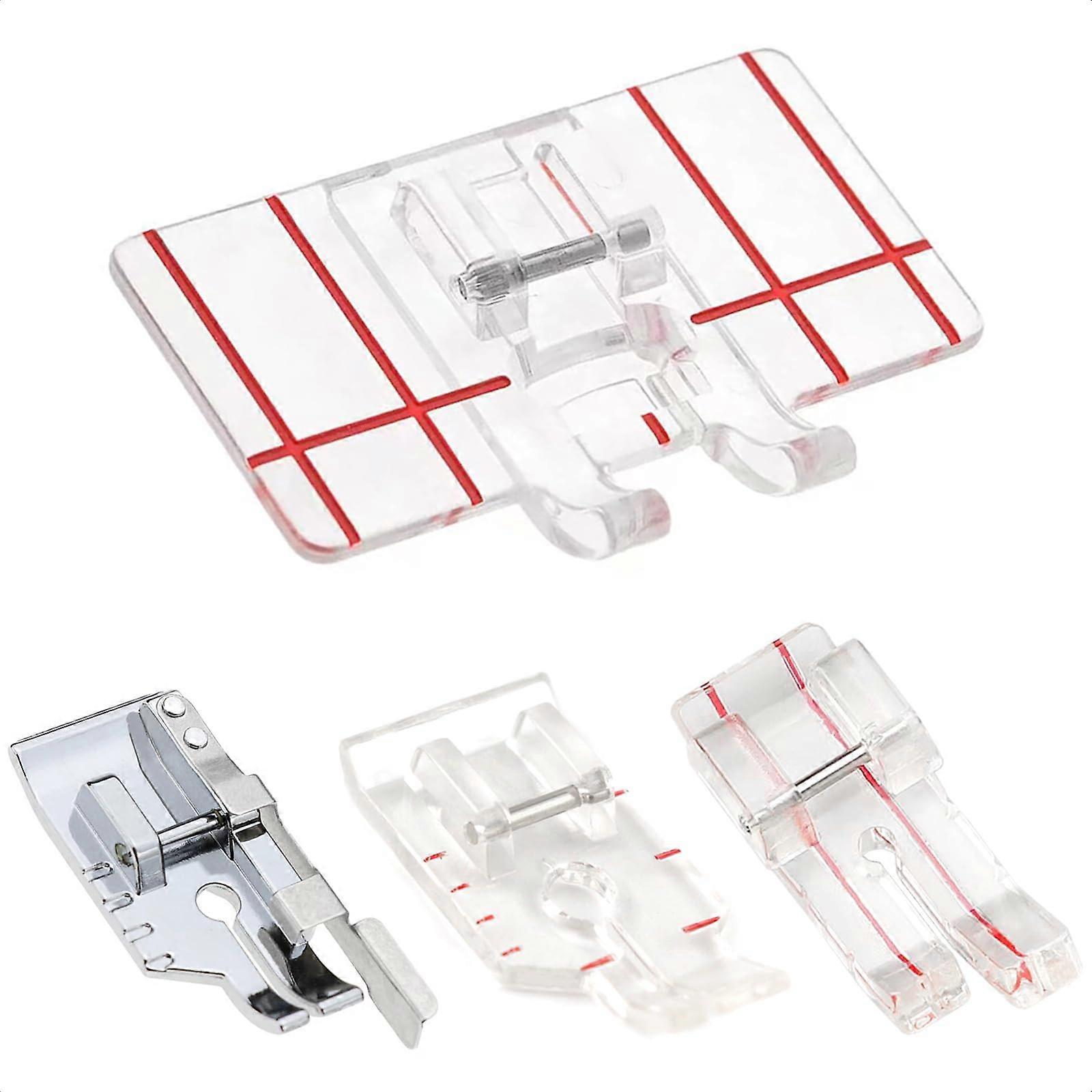 4 Pieces Sewing Machine Presser Foot with Edge Guide Quilting Parallel Guide Stitch for Quilting 1/4 Inch