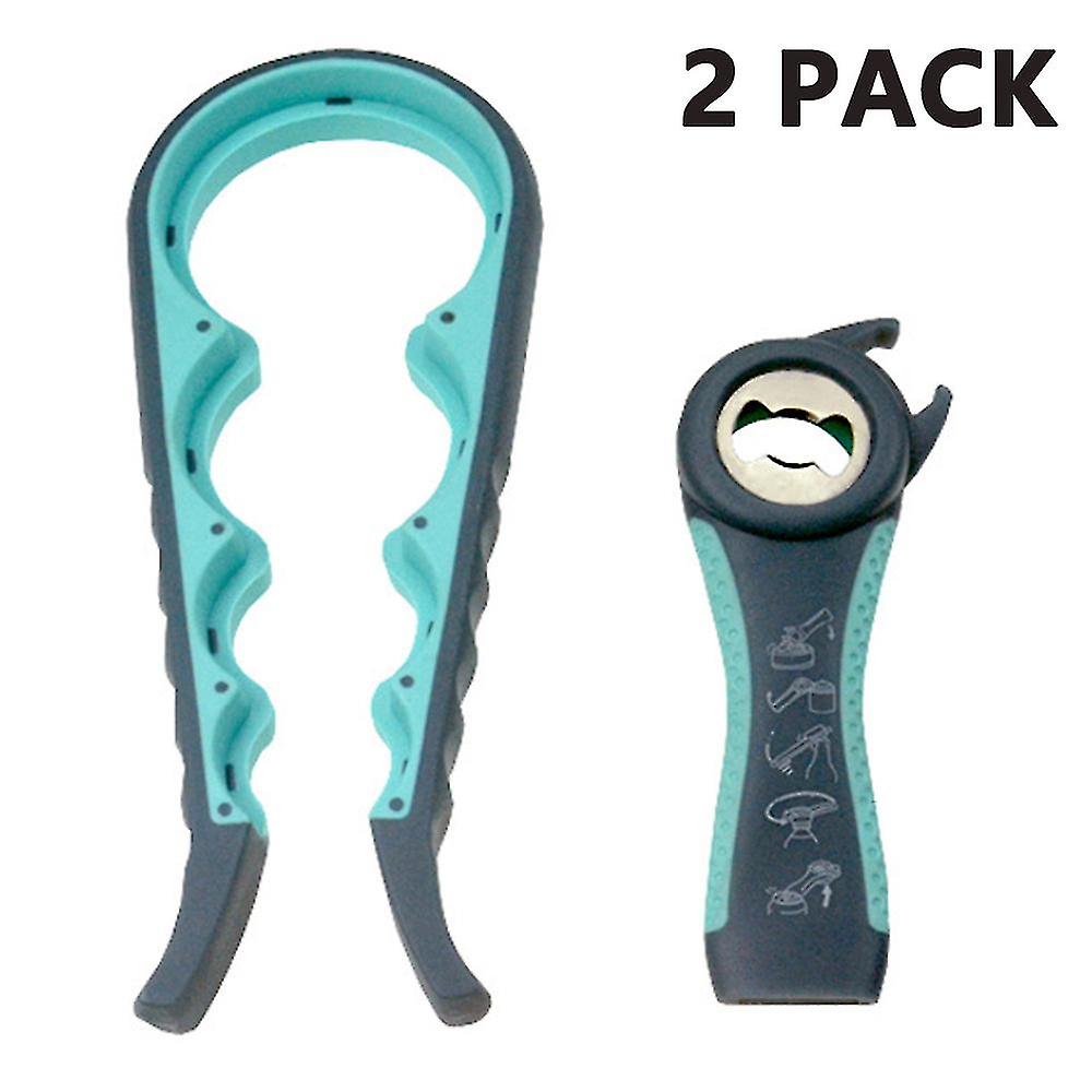 2 Pieces Can Opener Lid Opener With Non-slip Handle, 5 In 1 And 4 In 1 Lid Opener Ideal For Children, Seniors, Arthritic Hands