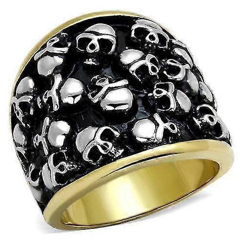 Two-Tone IP Gold (Ion Plating) Stainless Steel Ring with No Stone for Women Style TK2057