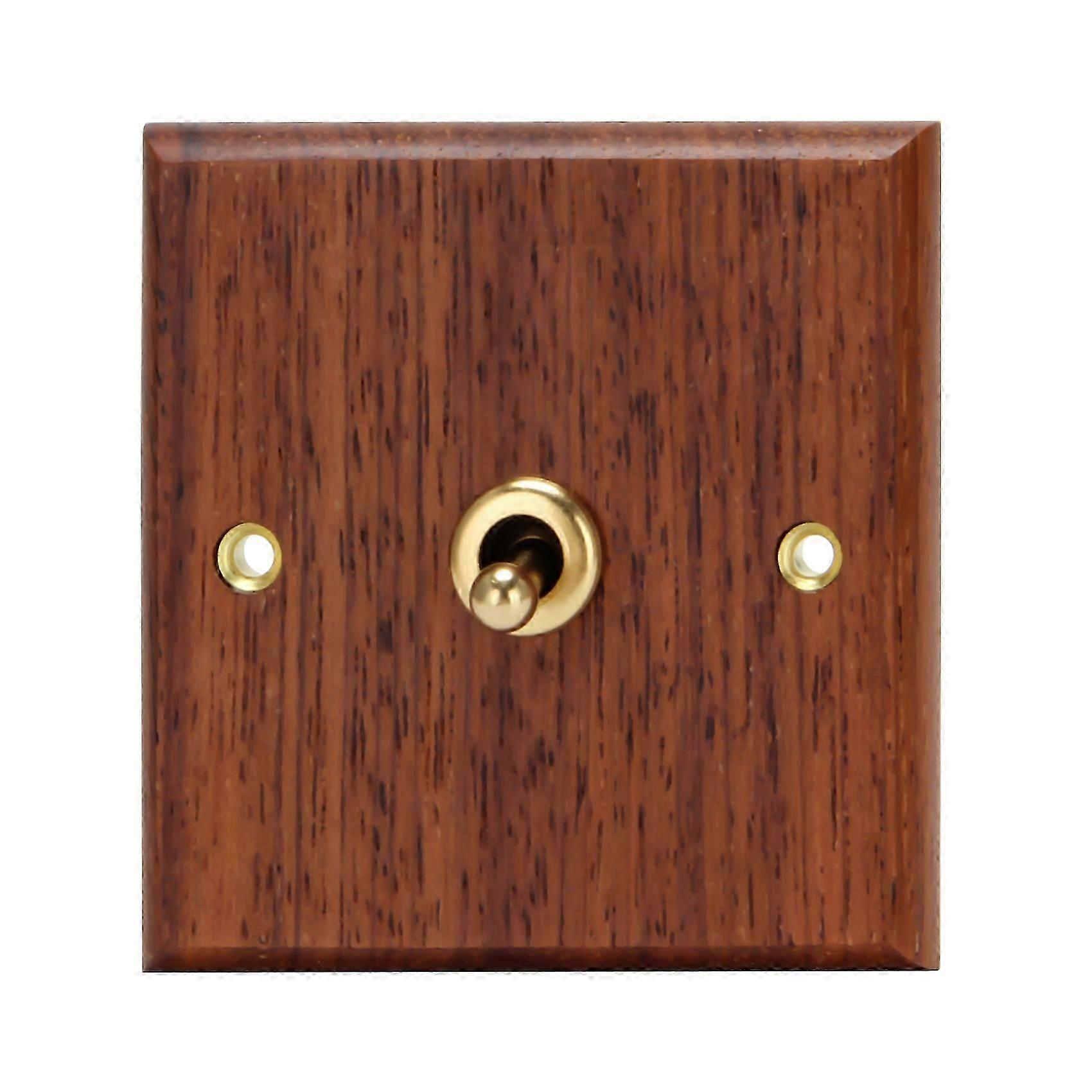 86 Type Solid Wood Panel Switch Wall Light Retro Brass Toggle Switch Wood Grain Electrical Switch S