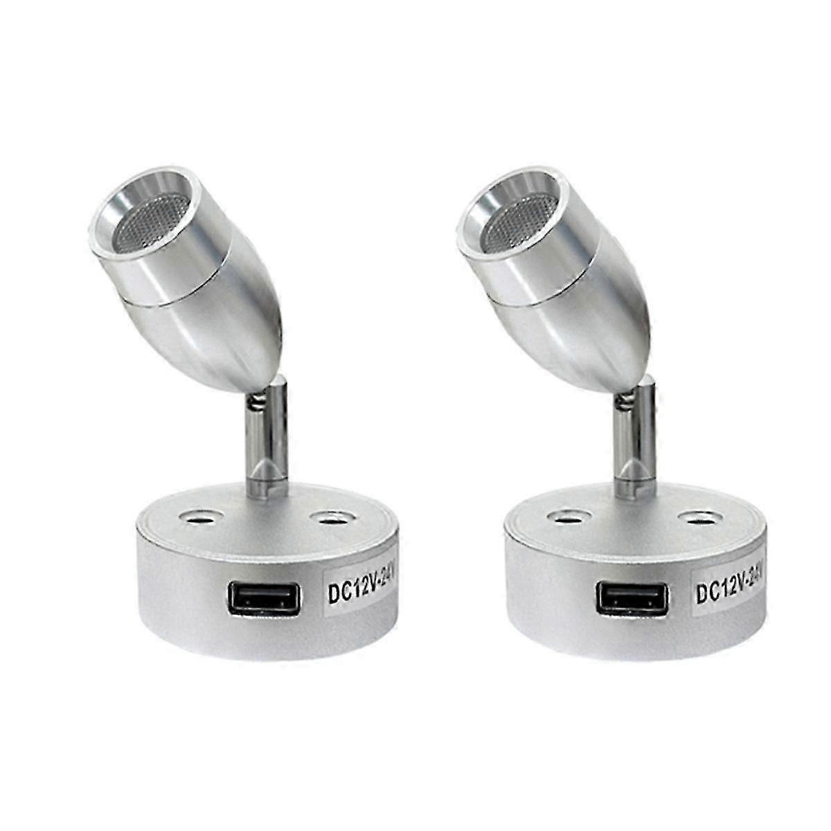 USB RV Lights Interior Reading Lamp LED Bedside Lamp 3W RV Wall Sconce Light Fixtures Rotatable Spo jn