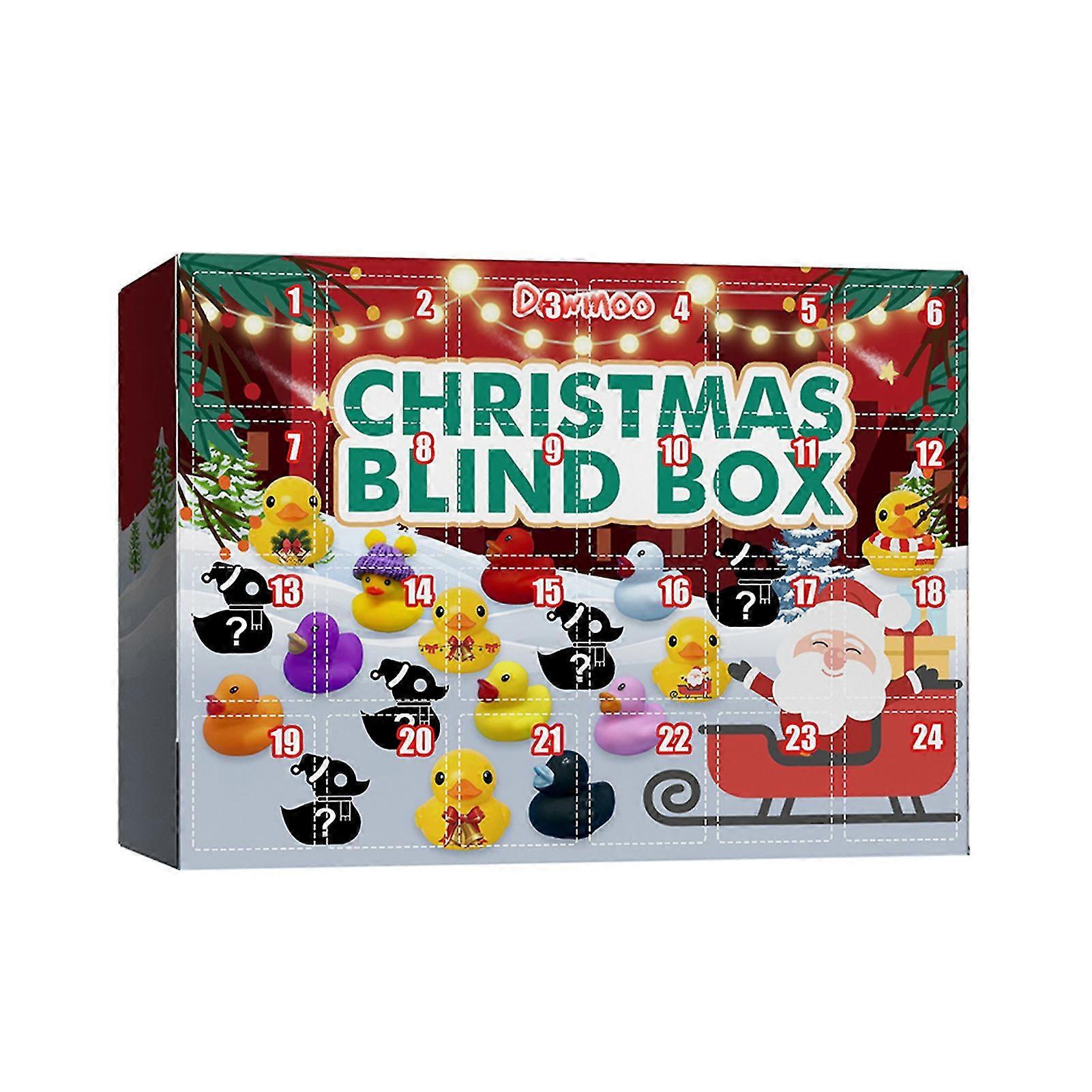 2024 Advent Calendar With Blind Box Element, Daily Surprises Sensory Toy For Interactive Experience, Brightly Colored Safety Material Rubber Ducks,