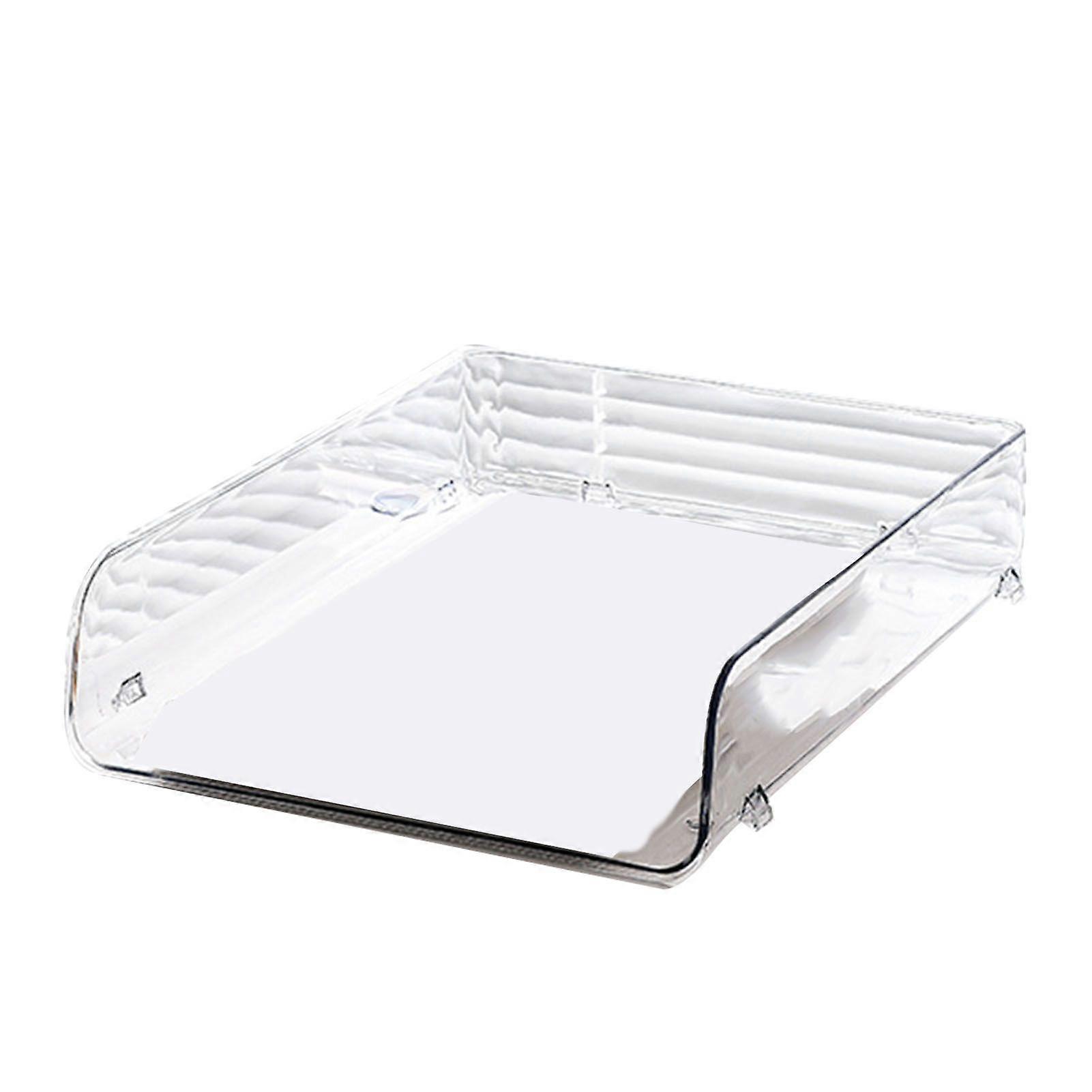 A4 Paper Storage Box Stackable Plastic Large Opening Single Layer Desktop File Organizer for Office