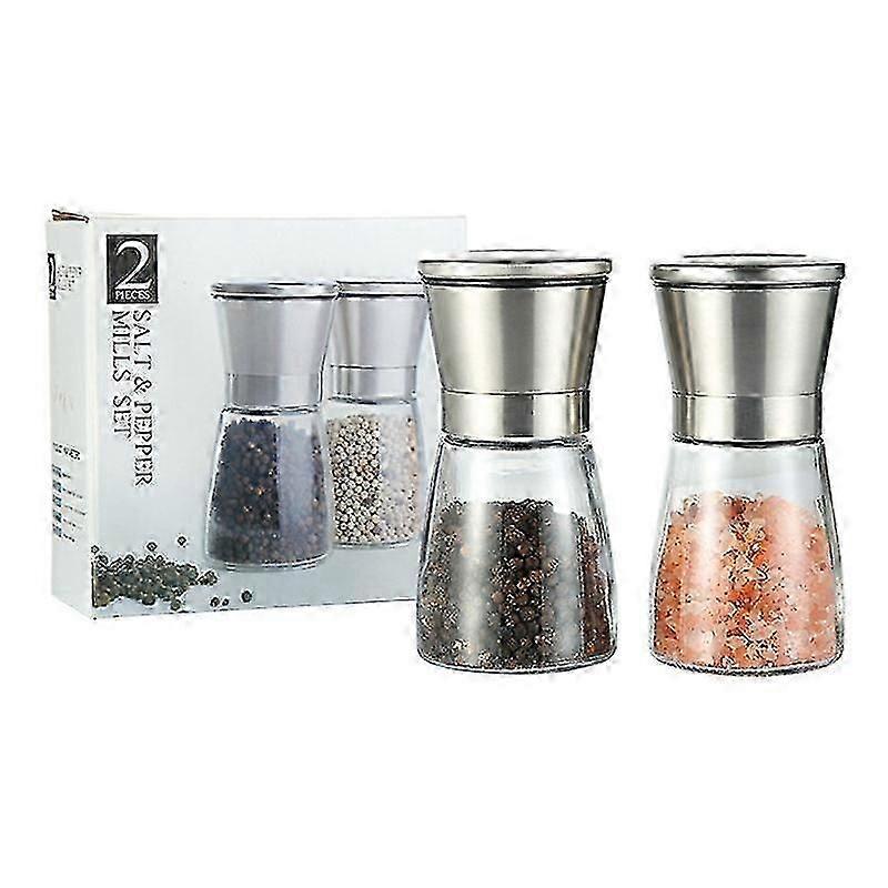 ペッパーグラインダー304ステンレススチールペッパーグラインダー調味料ボトルセット2個