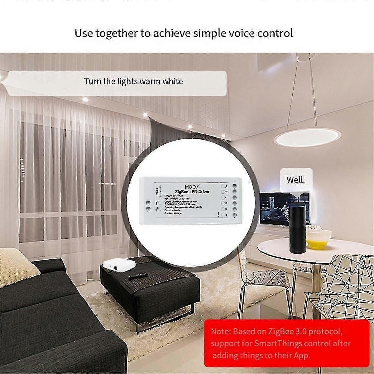 Zigbee 3.0 LED Controller Smart Strip Driver Supports Rgb Color App Timing Voice RGBCW Intelligence Controller
