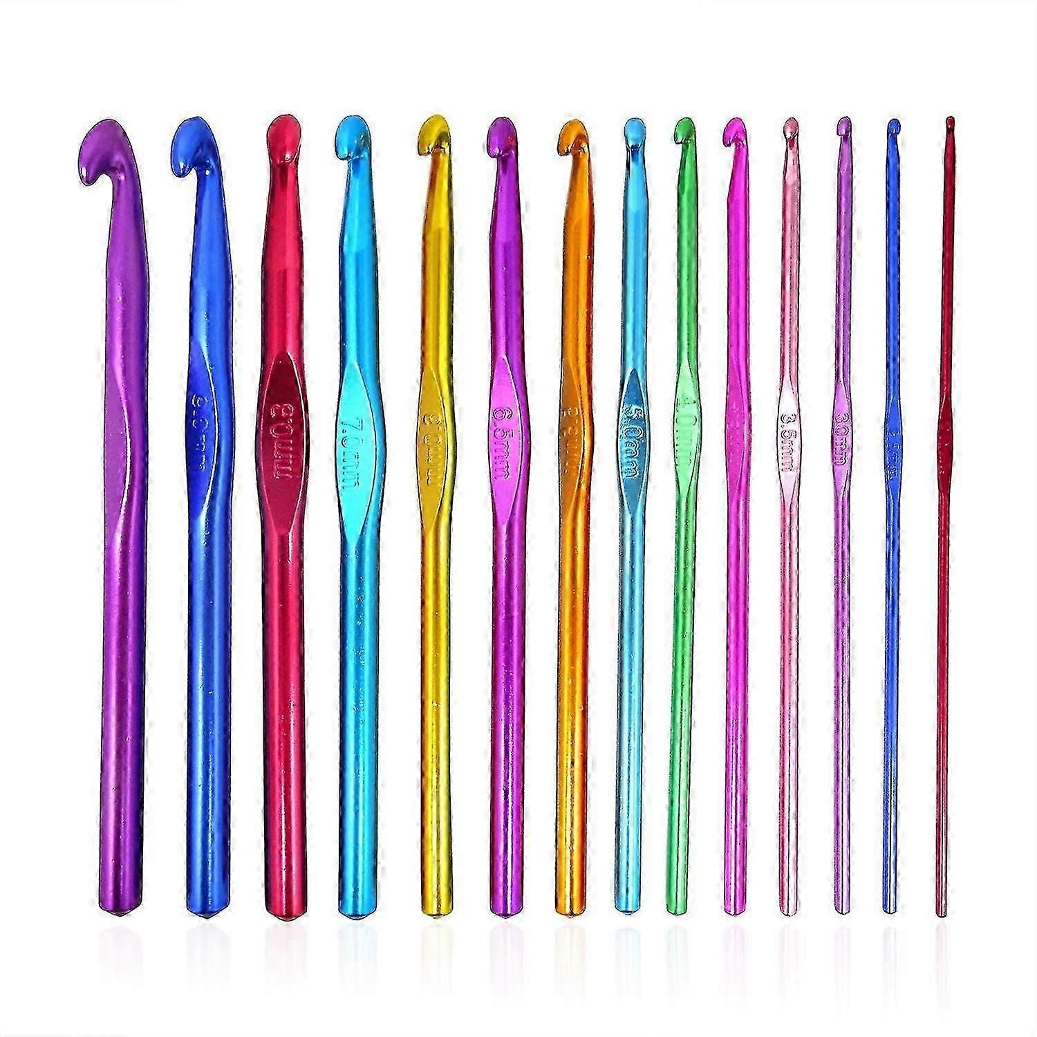 2025 New 14pcs Multicolor Alumina Crochet Hooks Set Crochet Needles For Crocheting