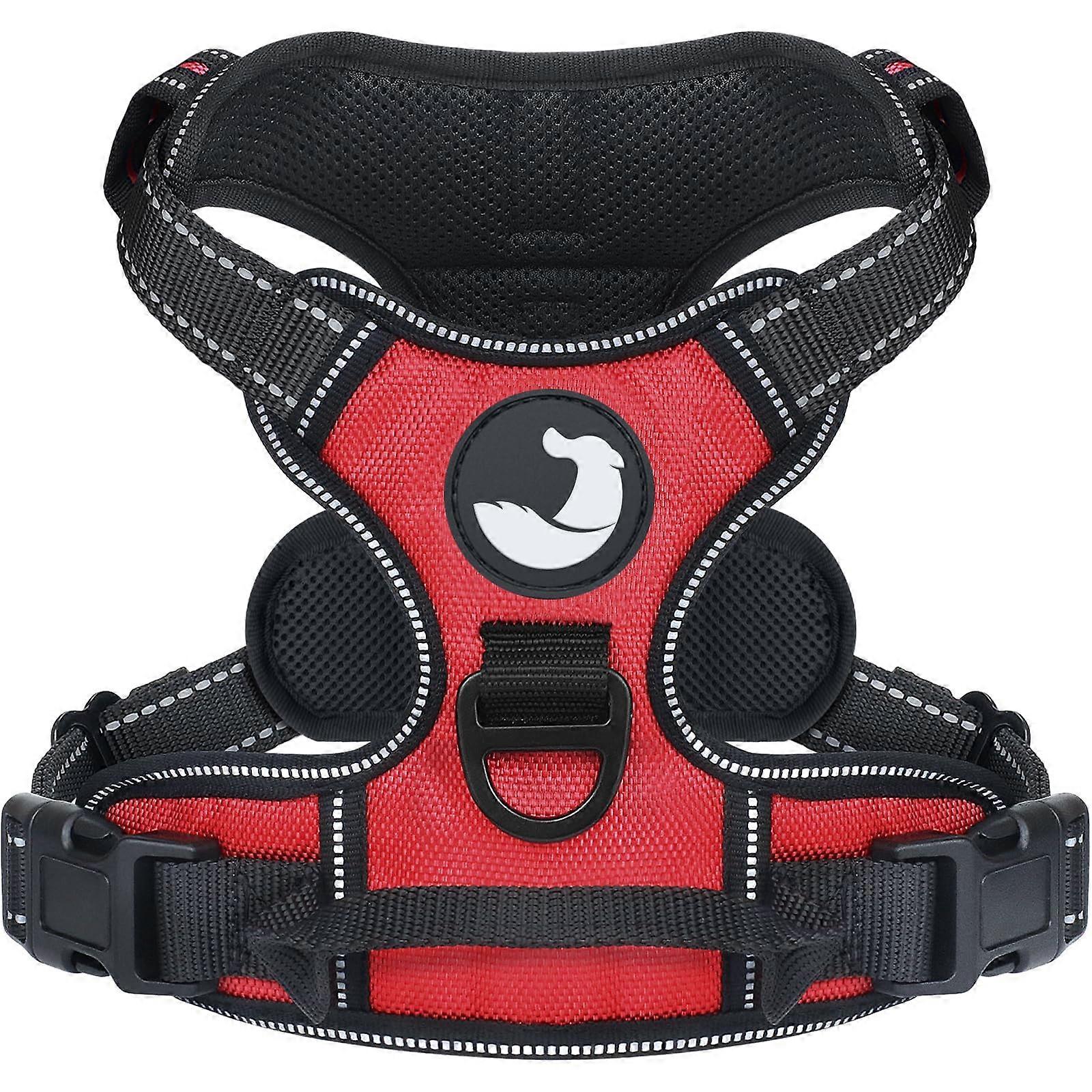 Reflective Adjustable Padded Dog Training Harness Size L for Large Dogs, Comfortable Nylon, Easy Fit, Durable Design