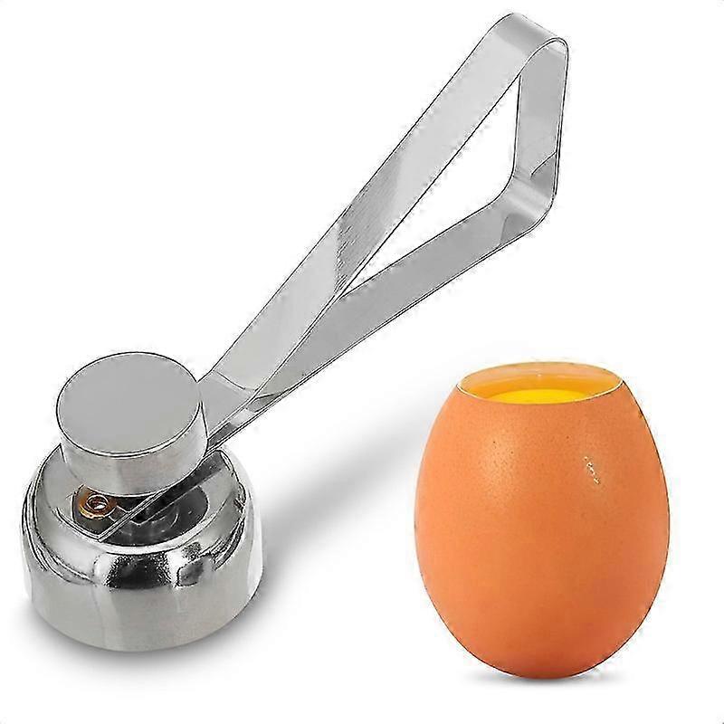 Stainless Steel Egg Cracker Tool - Manual Egg Cutter for Soft and Hard Boiled Eggs, Durable Kitchen Gadget