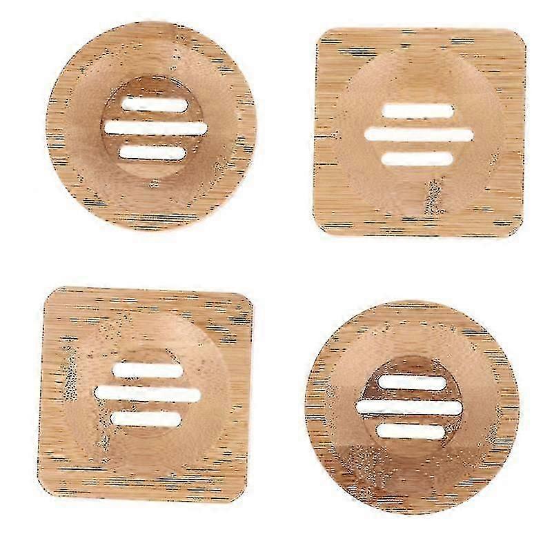 4pcs Soap Dishes, Bamboo Soap Dish