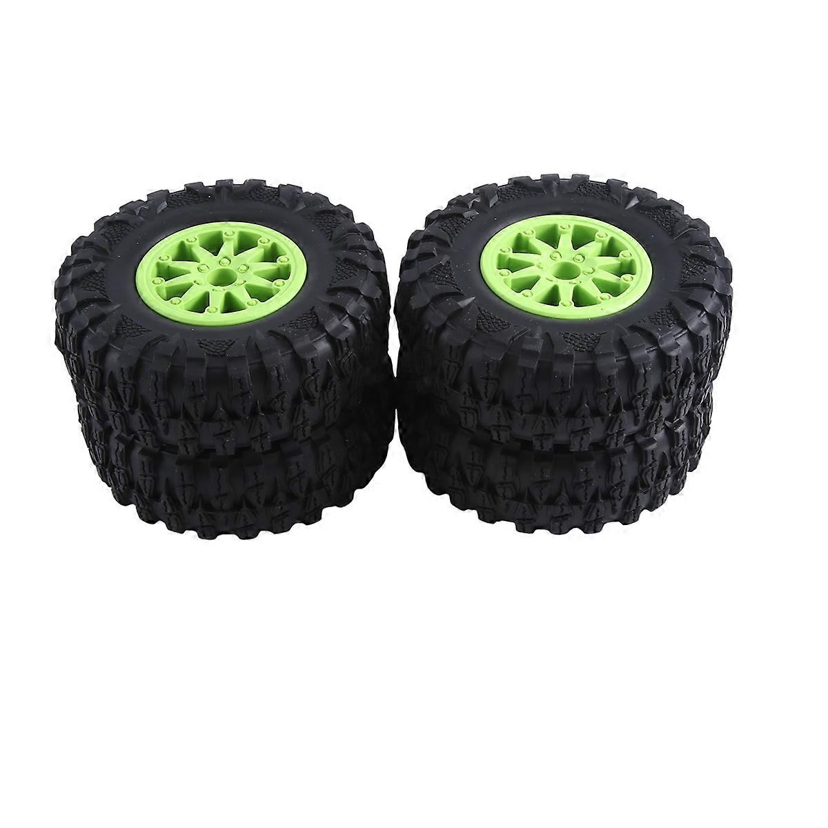 4PCS 2.2 Inch Nylon Plastic Beadlock Wheel 4.72In/120mm Tire,Green