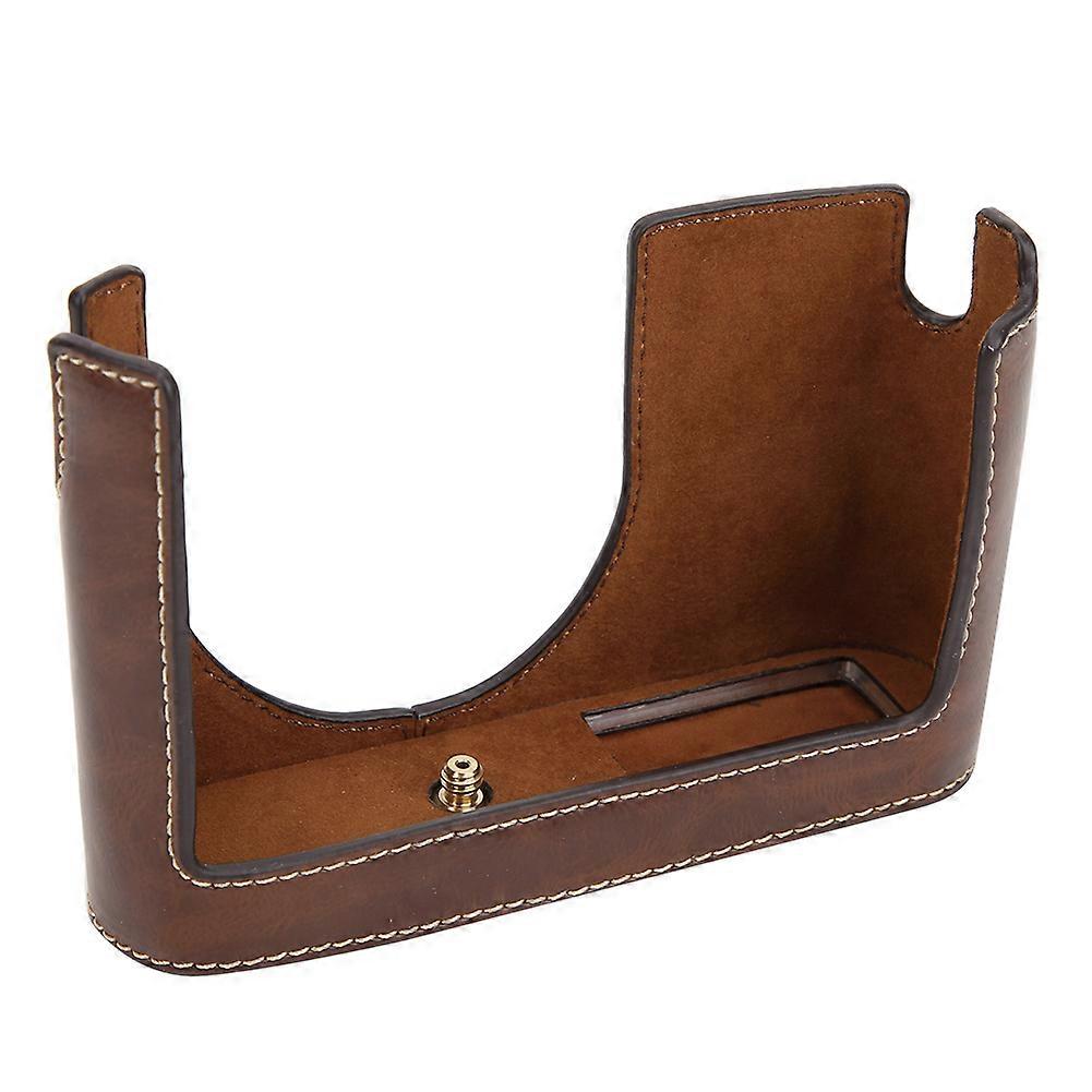 Durable PU Leather Half Body Camera Case for Leica - Easy Access & Tripod Ready