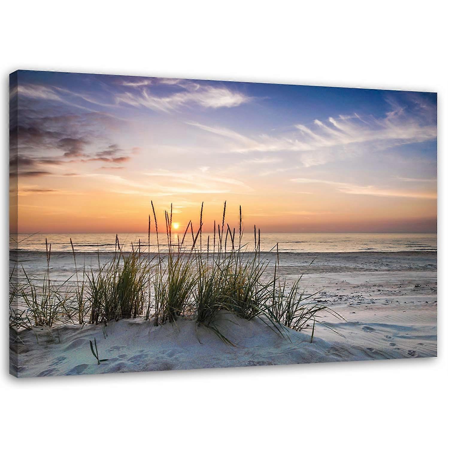 Fotobehang, Zonsondergang op het strand - 120x80