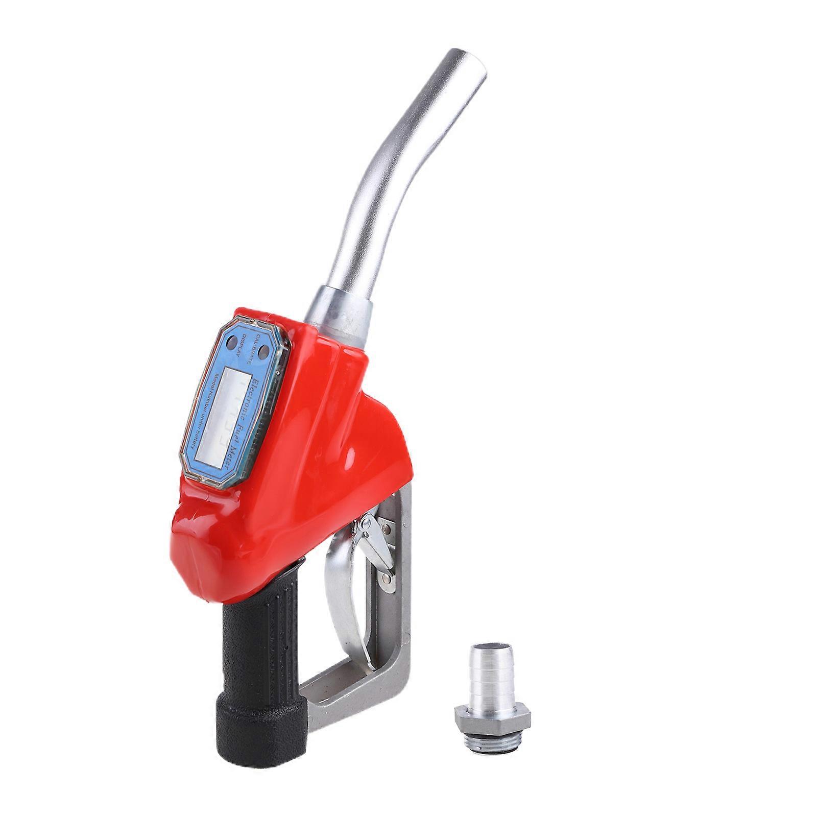 Pistolet de pulvérisation d’essence de mazout numérique Buse de carburant Pompe de transfert d’huile Buse de distribution de carburant manuelle Rouge électronique