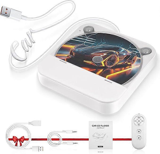 External Portable CD Player for Car, USB Plug and Play, AUX Port, USB Extension Cable, Universal CD Player for Vehicle, Laptop, TV, Computer, Android 