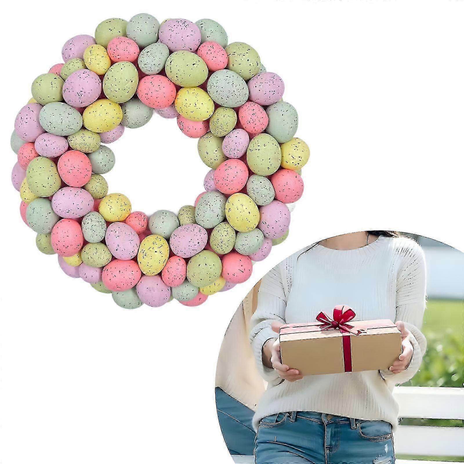 Easter Egg Wreath Artificial Easter Wreath Hanging Garland Easter Door Wreath Easter Door Garland for Home Easter Celebration