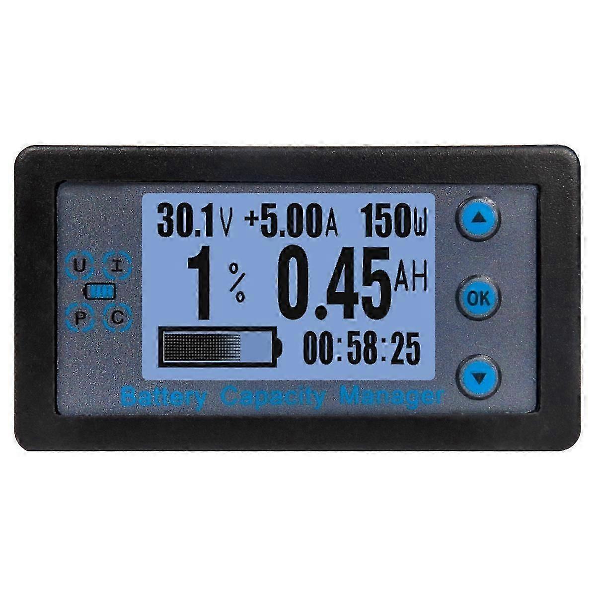 100A Bluetooth Coulometer Battery Capacity Tester Ammeter Voltmeter with 2.4inch LCD Screen for Electric Car RV