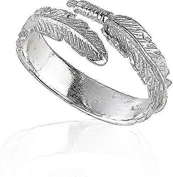 Silver Angel Wing Feather Adjustable Ring