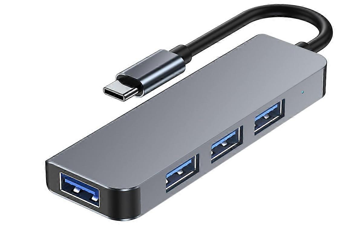 USB C Hub 4-Port USB Data Hub Ultra Slim Compatible with MacBook Pro/Air, iPad Pro/Air, iMac, XPS etc(Gray)
