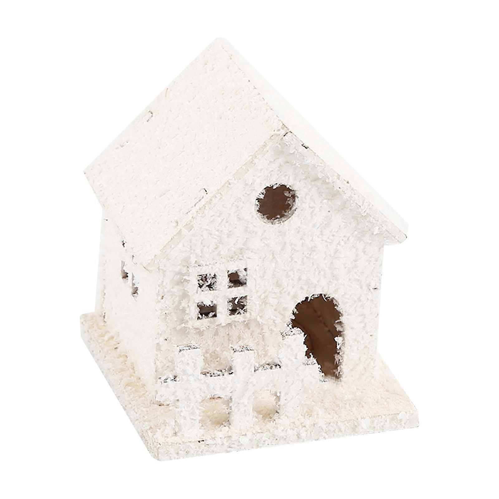 Christmas White House Model Ornaments Glowing Mini House Decorative Micro