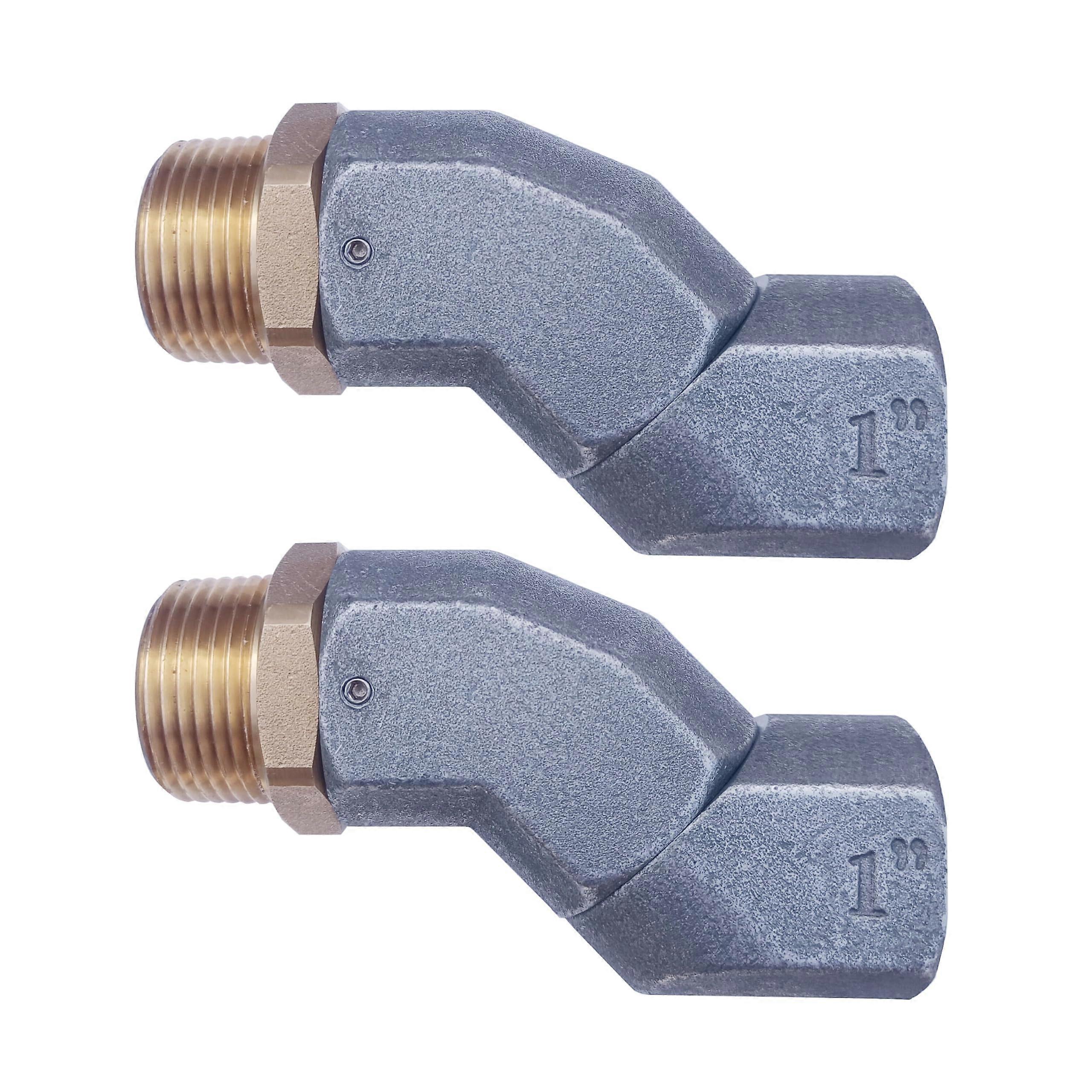 Fuel Transfer Hose Swivel 360 Degrees Rotating Connector for 1 Inch Fuel Nozzles and Multi-Plane Fuel Swivels (2PC)