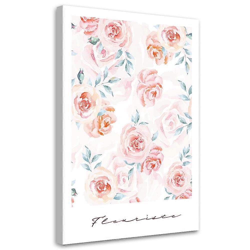 Lienzo, Flores de rosa pastel - 40x60