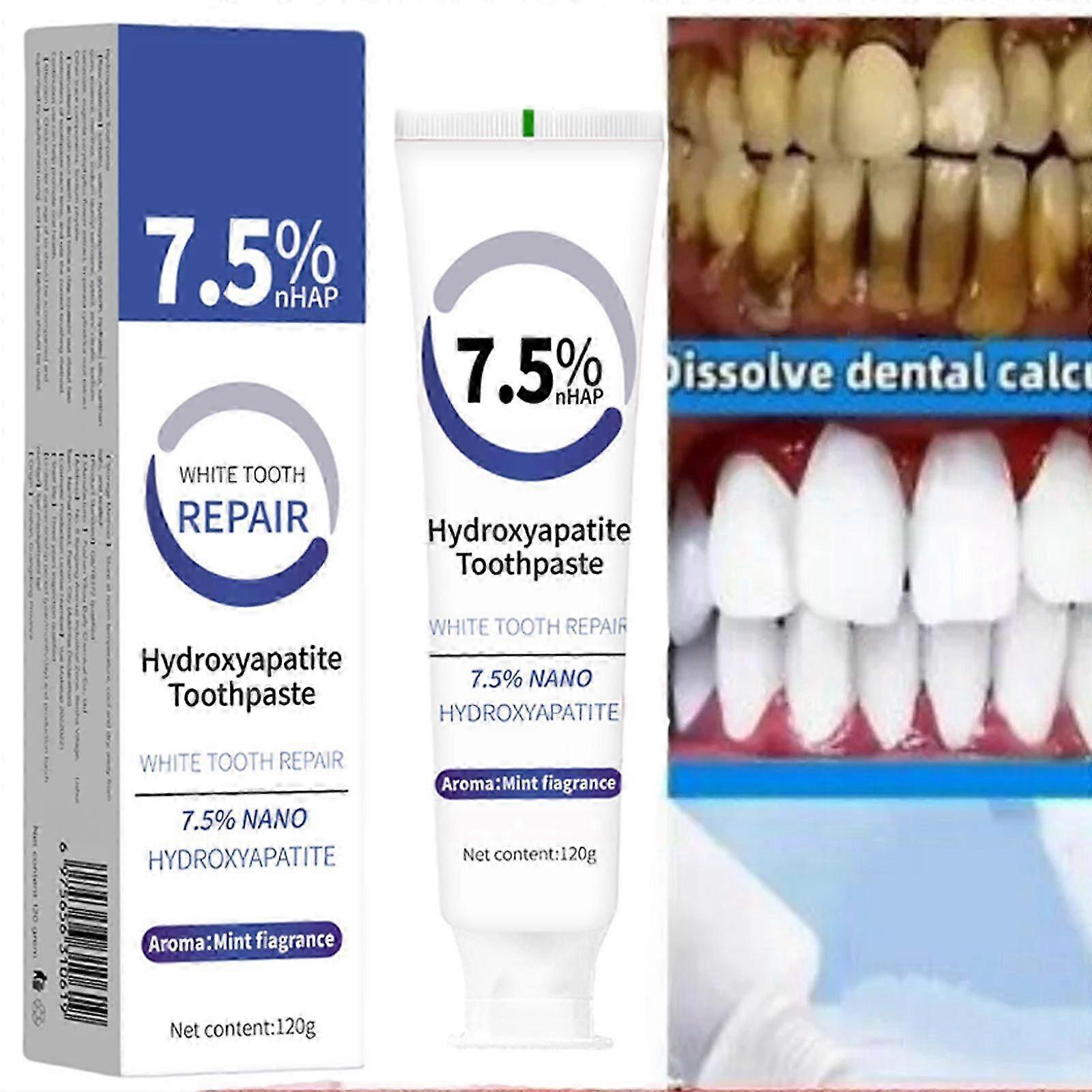 エナメル質保護のためのハイドロキシアパタイト歯磨き粉、優しいミント、フレッシュブレス