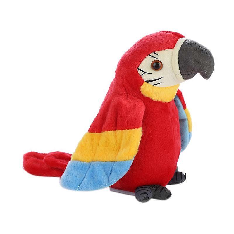 Talking Parrot Plush Electronic Bird Pet for Early Education Toy(Red)