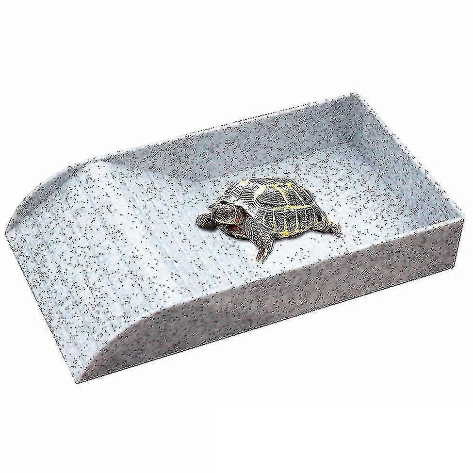Reptile Turtle Feeding Dish With Ramp For Lizards Amphibians Housing