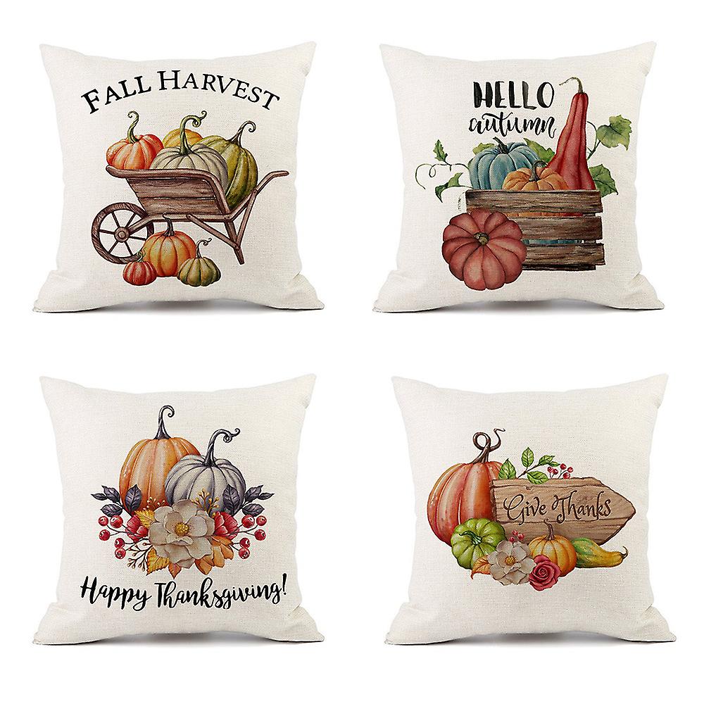 Super High Quality Line Colourful Pumpkin Print Pillowcase