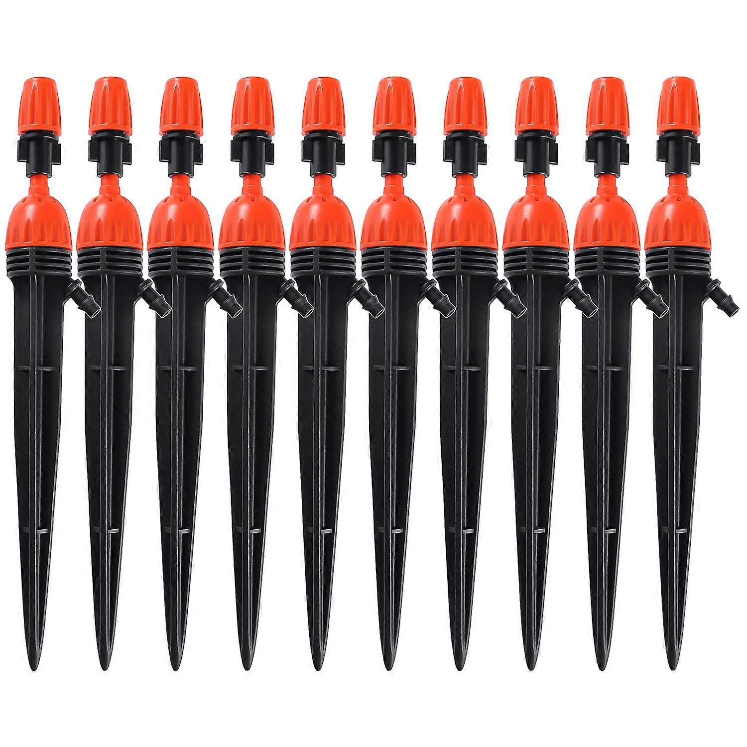 10 Pieces Adjustable Drip Emitter, 360 Degree Irrigation for 4/7 mm Pipe  10P