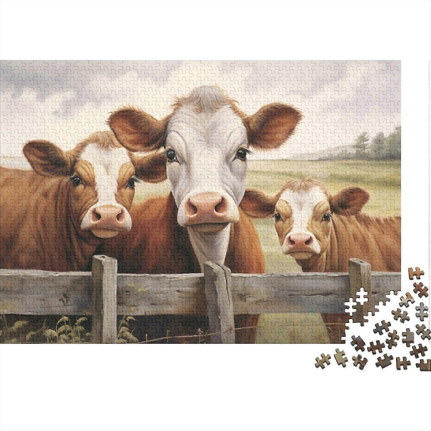 Milk Cow Jigsaw Puzzle 1000 Piece Adults Fun Education Game Toy Intellectual Game Relaxation And Intelligence Style-67