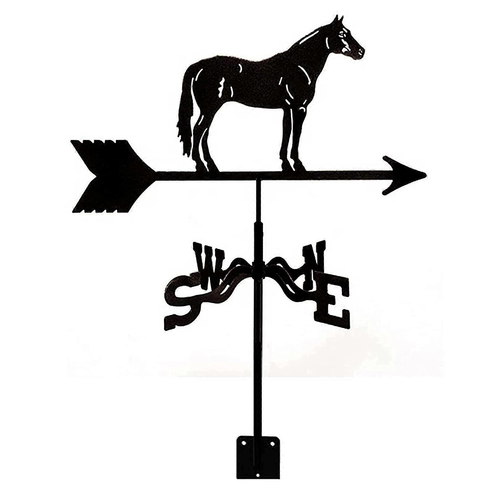Weather Vane Stainless Steel Weather Vane Horse Wind Vane Measuring Tool Robust Retro Farm Stake Wind Direction Indicator Ref: 1829