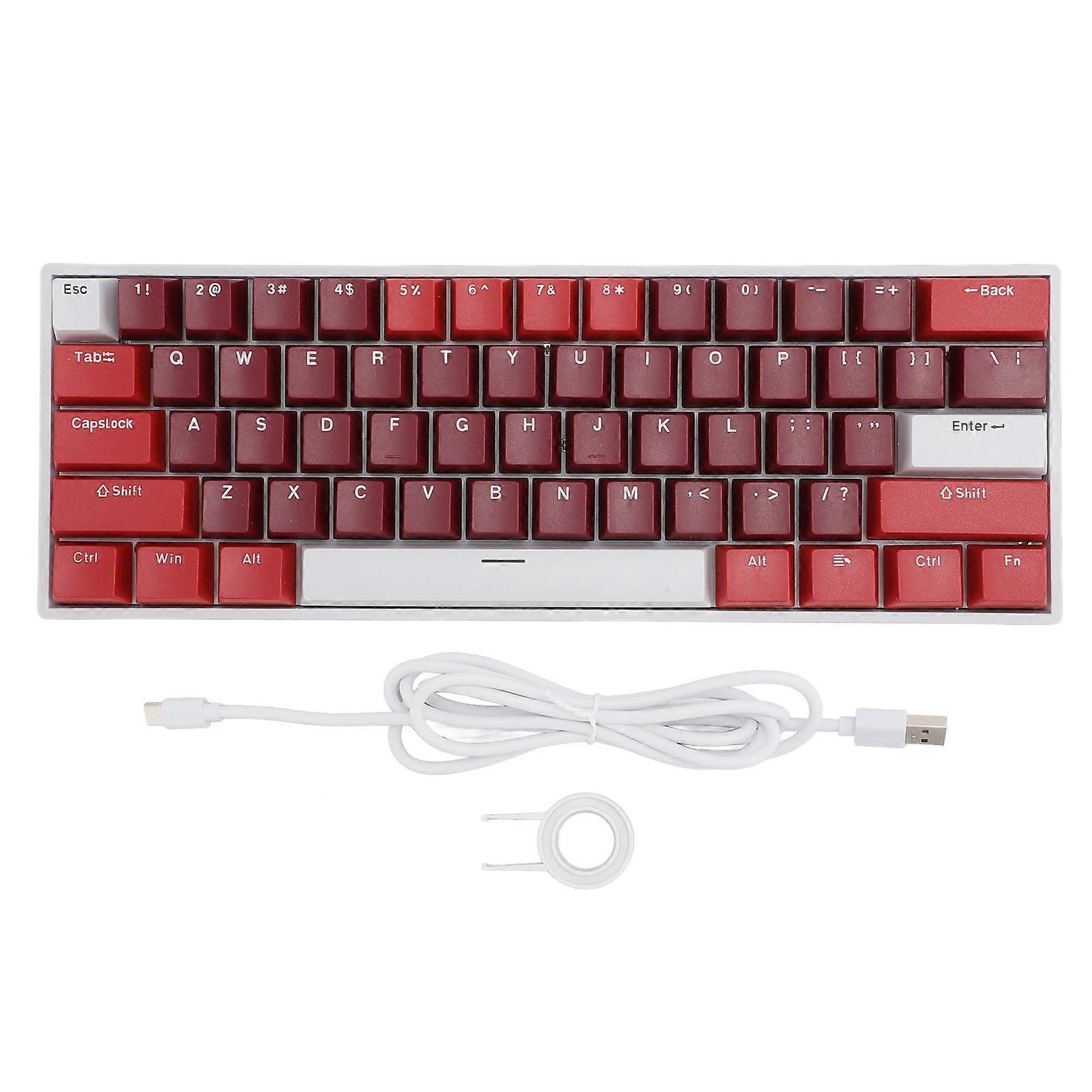 Wireless RGB Mechanical Gaming Keyboard 61 Keys Red Switch with Multiple Light Effects