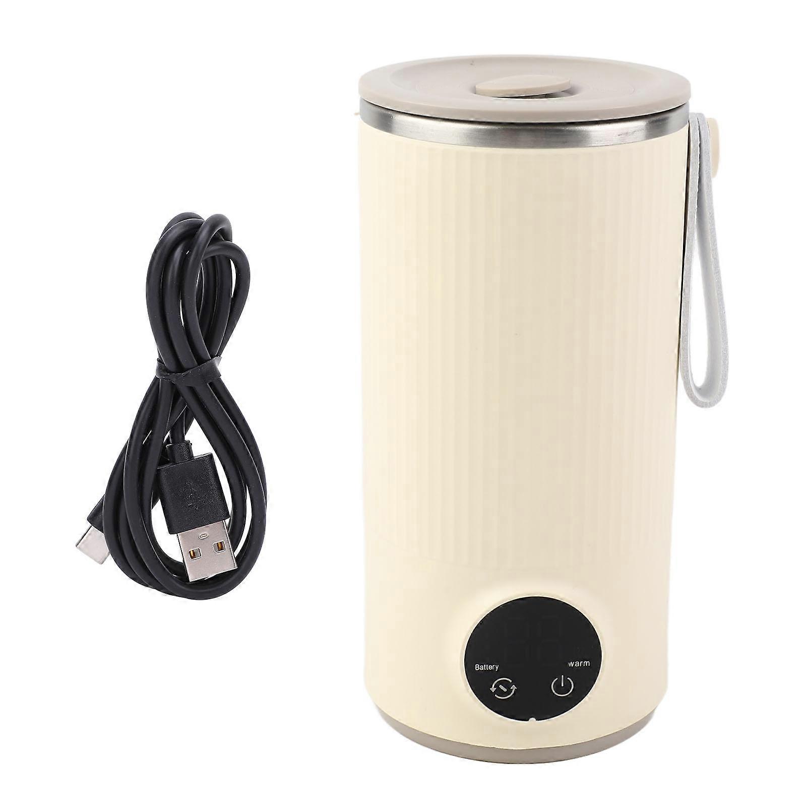 Travel Electric Kettle Cordless Rechargeable 400ML 55°C Stainless Steel Travel Hot Water Boiler for Milk