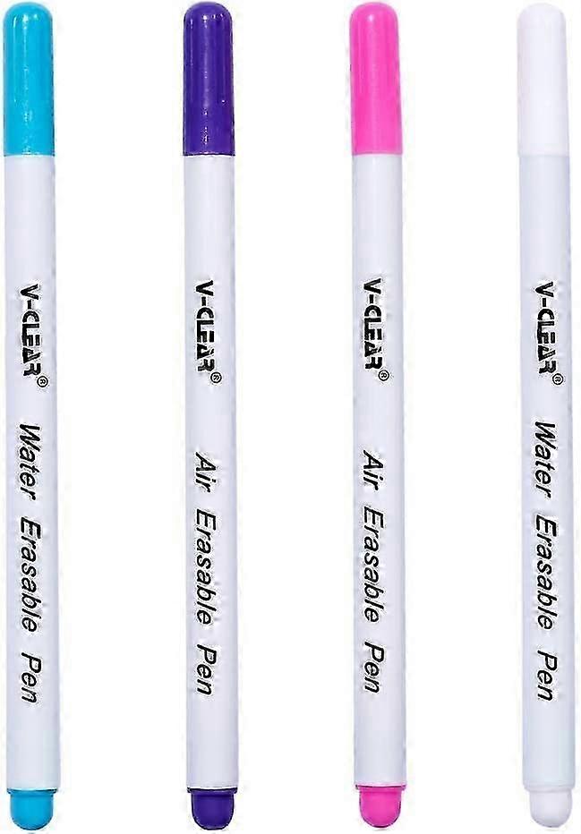 Set of 4 Vanishing Ink Fabric Markers - Erasable Fabric Marking Pens for Easy Use on Various Fabrics