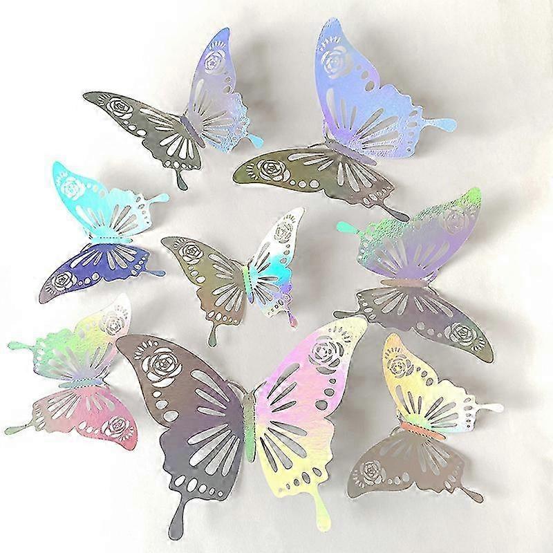12Pcs 3D Butterfly Metal Texture Paper Birthday Cake Topper in Gold for Wedding Party Cake Decorations, Perfect for Celebrating Special Occa