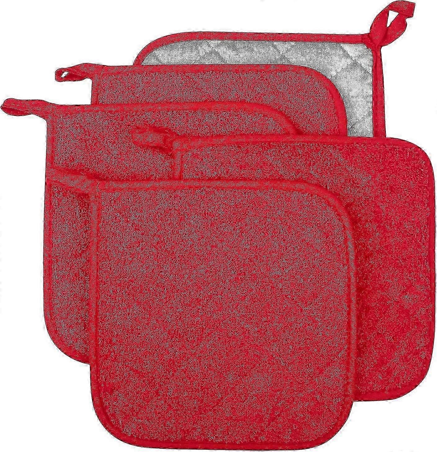 100% Cotton Kitchen Everyday Basic Terry Heat Resistant Coaster Potholder Set of 5