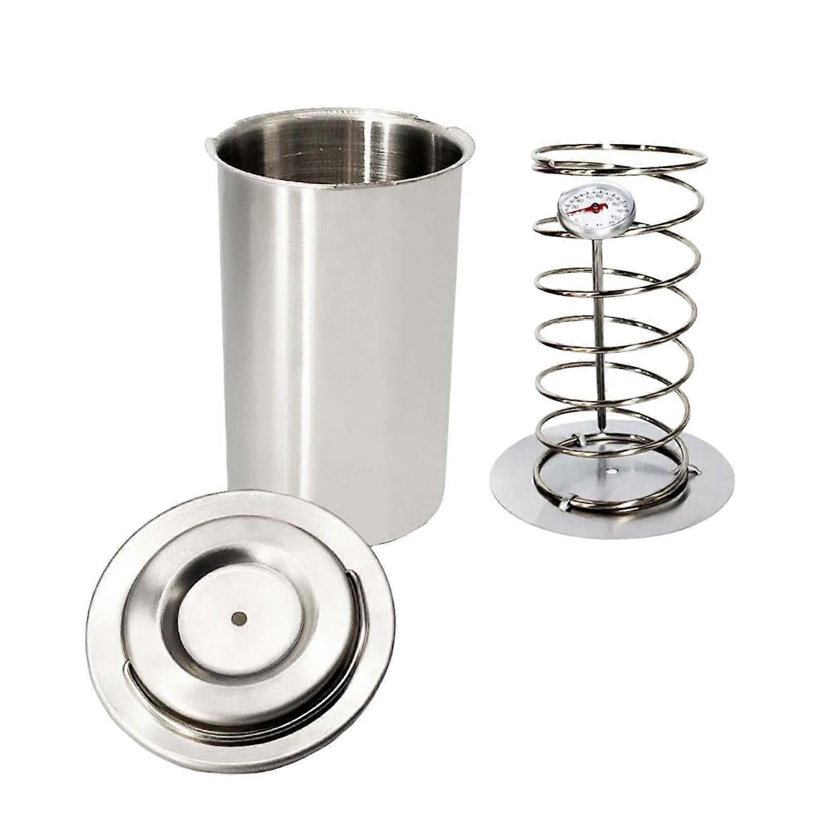 RVS vleespers/broodjesmaker met thermometer.