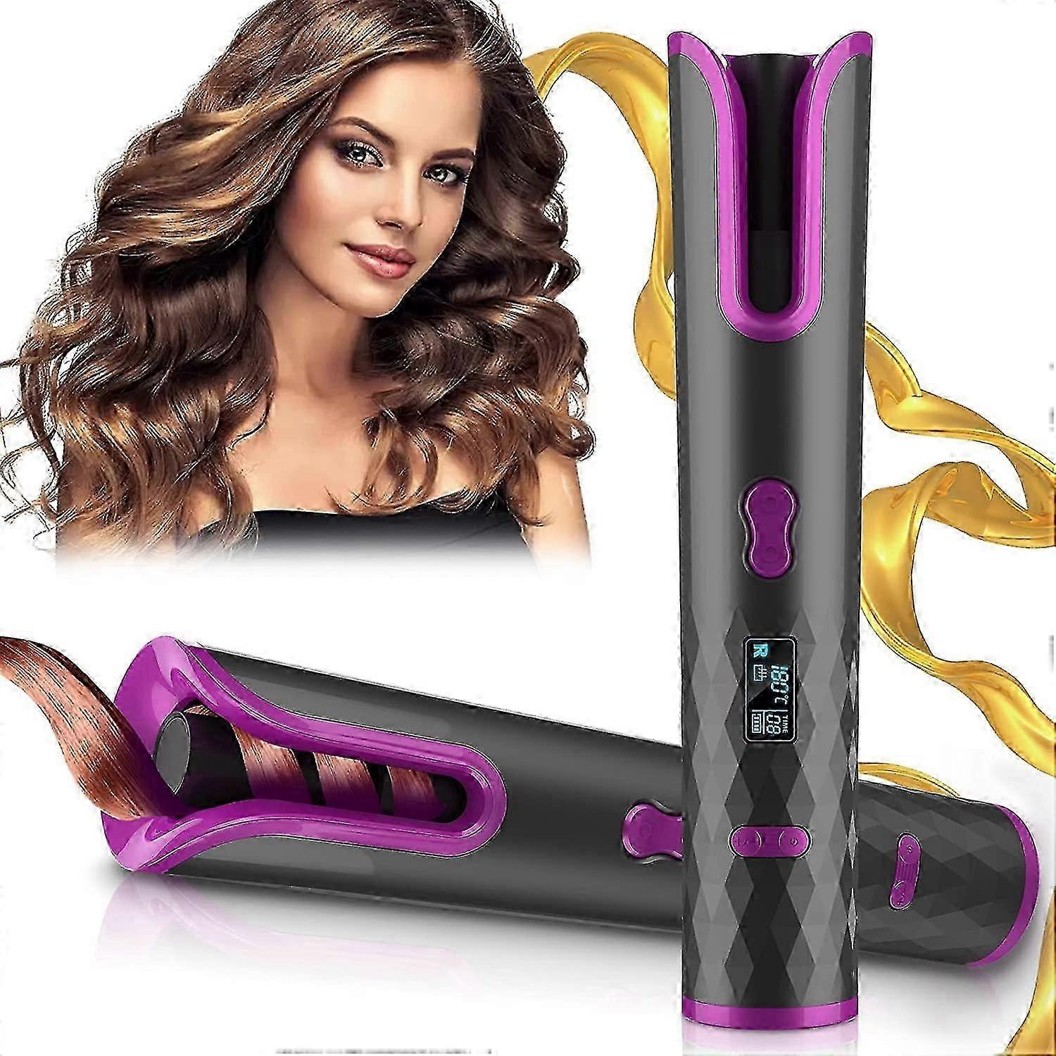 Cordless Automatic Curling Iron with LCD Display Suitable for Hair Styling
