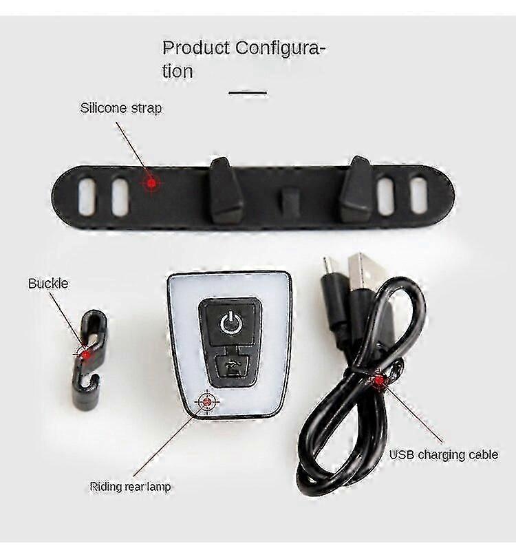 Bike Lights Bicycle Led Usb Charging Riding Warning
