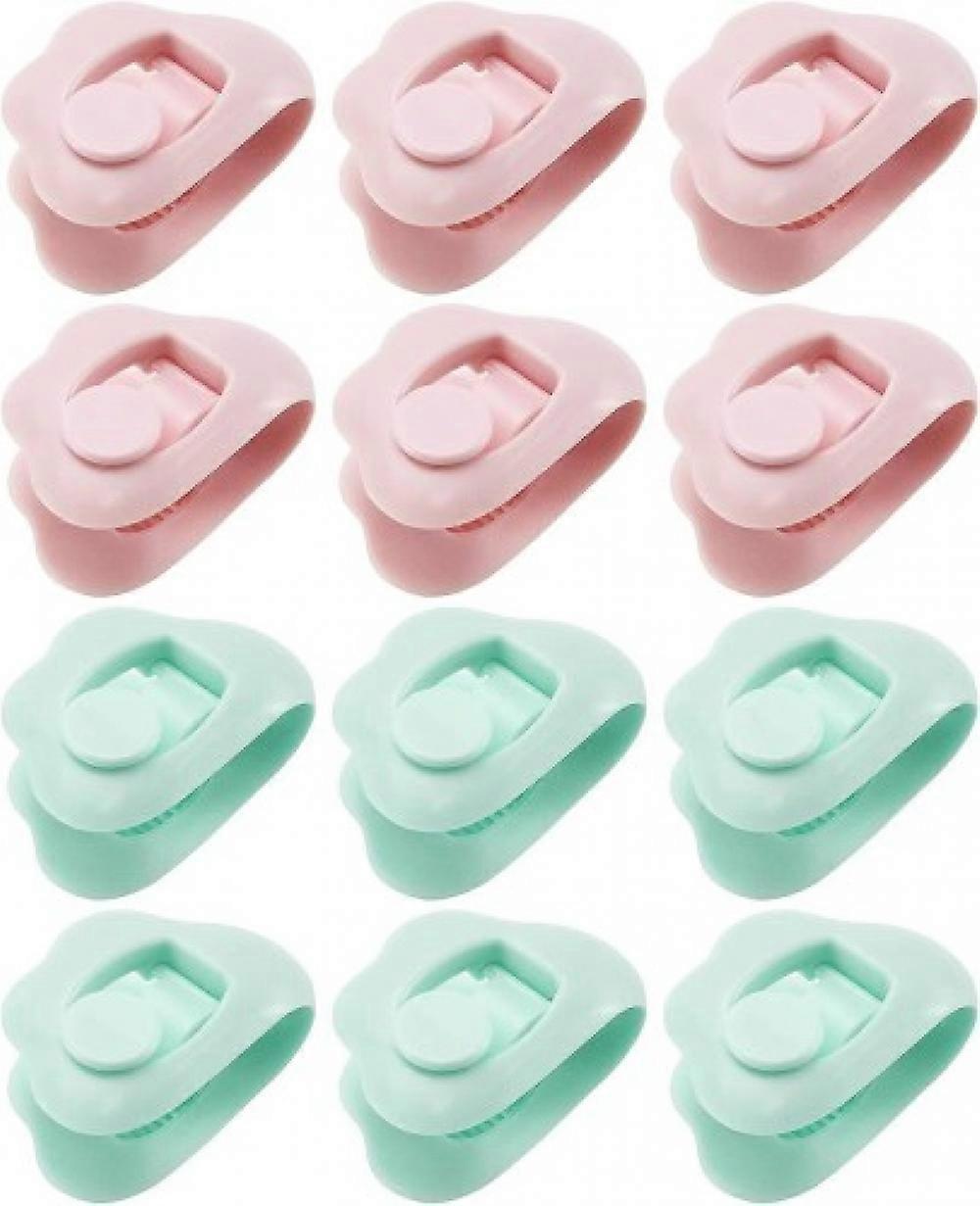 12 Clamps - Duvet Clips - Pink & Blue - Duvet Clips - for blankets, duvets, bed sheet fasteners, duvet, button clips - plastic - 48*48*30mm